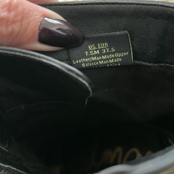 Same Edelman Pointy Toe Lace Up Bootie 7.5 Black - Picture 4 of 12